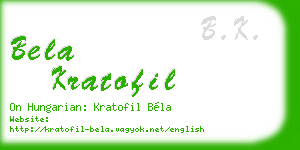 bela kratofil business card