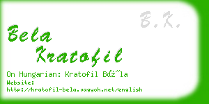 bela kratofil business card